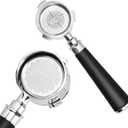 IKAPE Espresso 51mm Portafilter, 3 Ears Coffee Portafilter with Silicone Handle, Compatible with 51mm Delonghi EC0680, EC0685, SMEG & EUPA Coffee Machines (Black)