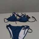 Zuvebamyo Women's Triangle Bikini Sets Two Piece Double Straps Halter Swimsuit Tie Side String Cheeky Bathing Suits, Small