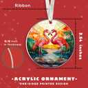 Flamingo Christmas Ornaments - Flamingo Gifts for Women, Pink Flamingoes Gifts - Flamingoes Ornament - Pink Bird Ornaments for Christmas Tree - Acrylic Hanging Ornament 2025