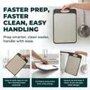 Double-Sided Stainless Steel Cutting Board  Reversible, Scratch, Stain Resistant, Lightweight, Dishwasher Safe Stainless Steel Chopping Boards for Kitchen  Ideal for Meat, Veggie & Cheese