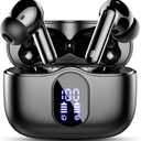 Wireless TEUE WIRELESS Earbuds, Bluetooth 5.4 Headphones Bass Stereo, Ear Buds with Noise Cancelling Mic, LED Display in Ear Earphones Clear Calls, IP7 Waterproof Bluetooth Earbuds for Laptop/Phones/Sports, Black