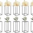 10 PCS Black Vases Flower Stands 23.6", Wedding Centerpieces for Tables, Metal Geometric Flower Vase, Tall Flower Stand Flower Vase for Centerpiece Home Table Decorations