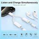 2Pack USB C Splitter 1 in 2 Out, Dual UsbC Charger and Headphone Adapter, USBC Splitter PD 60W Fast Charging, Type C Audio Adapter USB-C Dongle Cable for Apple iPhone 15 16 17/iPad Pro/Galaxy/Pixel