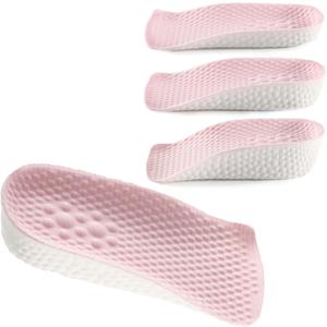 Height Increase Insoles for Men and Women, Foot Arch Contour Shoes Lifts for Men Orthopedic Heel Lift Cushion Gel Leg Discrepancy Balancer (Pink,3 Pairs - 1.5cm 2.5cm 3.5cm) (Pink)