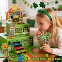 6 x LEKSON St. Patricks Day Leprechaun Trap Kit with Coin Drop Slot, Interactive Leprechaun Trap Box for Kids, How to Catch a Leprechaun Craft, Tabletop Holiday Decoration (Green01)