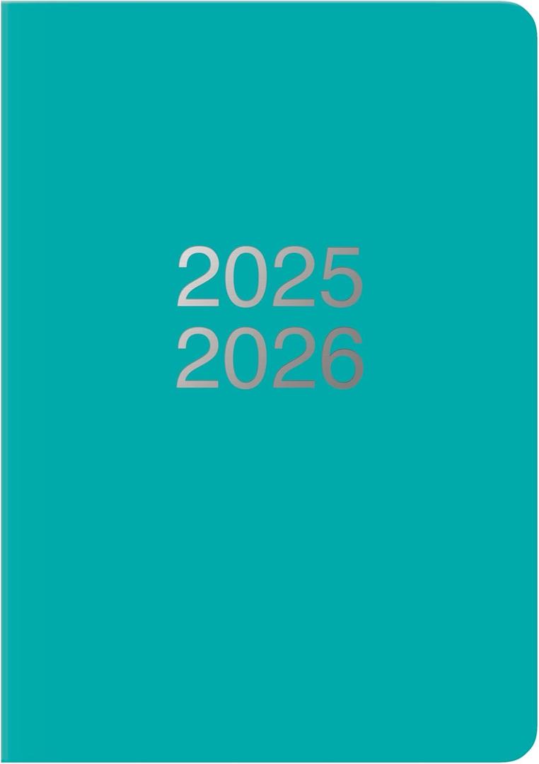 Letts of London Dazzle Academic Weekly/Monthly Planner, August 2025 to July 2026, Week-to-View, Sewn Binding, Multilingual, A5 Size, 8.25" x 5.875", Turquoise (C030613-26)