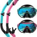 Snorkeling Gear for Adults, Dry-Top Snorkel Set Scuba Diving mask, 180°Panoramic Wide View Professional Snorkeling Gear Breathing Freely Snorkel Mask