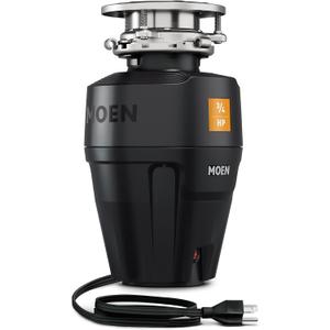 Moen Black EX Series Host Series 3/4 Horsepower Improved Installation Garbage Disposal, EX75C, 3/4 HP