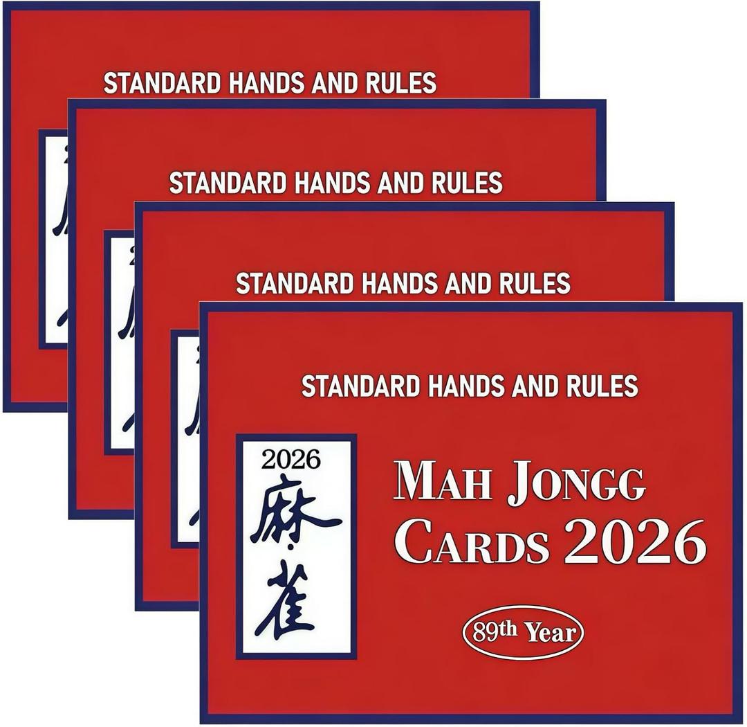 Mah Jong Cards 2026 Revision - Large Print, 4-Pack