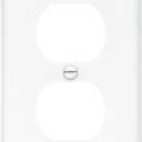Cooper Wiring Devices 5132W-L Nylon 1-Gang Standard Size Duplex Receptacle Wall Plate, White