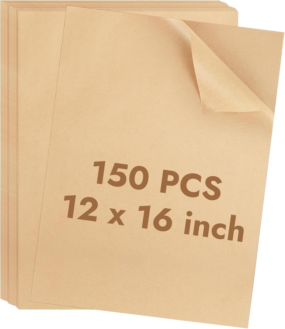 YQL 12x16 Inch 150PCS Disposable Pre-cut Parchment Paper Sheets, Unbleached Parchment Paper Liners, Non Toxic Rectangular Air Fryer Liners for Cookies, Bread, Roasting, Air Fryer and More