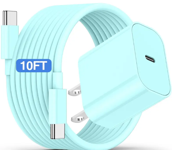 Phone 17 Charger Fast Charging, 45W Super Fast USB C Chargers Block with 10ft Type C Cord for Phone 17/17 Pro/17 Pro Max/Air/16 15 Pro Max Plus,iPad, Galaxy，Green