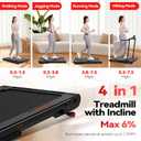 Sperax Walking Vibration Pad Treadmill with 6% Manual Incline,Portable Folding Treadmills with Handle Bar,750W 265lbs Capacity,Under Desk Treadmill with LED Display&Remote Control for Home