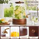 Glass Drink Dispenser with Spigot, 1.72 Gallon, Acacia Wood Stand
