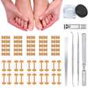 Ingrown Toenail Removal Kit,Professional Toenail Tool Kit Includes Breathable Toenail Strips, Curved Toenails Corrector Patch, Painless File and Lifter Pedicure Tools, Professional Pedicure Tool