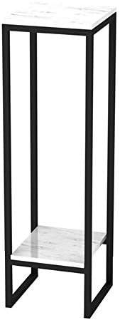Marble Metal Table Living Room Bedroom Home Office, One Storage Panels, White Marble/Black