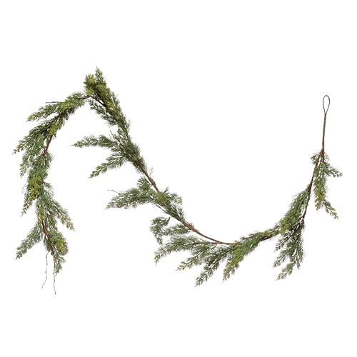 Creative Co-Op 84" L Faux Cedar Garland, Green