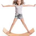 Natural Wood Balance Board for Kids | Montessori Wobble Board for Toddlers & Children Ages 3-8, Open-Ended Waldorf Learning Toy for Indoor Play, Core Balance Trainer, Birthday & Christmas Gift 2026, 35*12 Inch