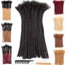 DAIXI 0.2cm & 0.4cm & 0.6cm & 0.8cm Thickness 10 Inch 10 Strands 100% Real Human Hair Dreadlock Extensions for Man/Women Permanent Loc Extensions Bundles Can Be Dyed Bleached Curled and Twisted