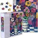 TAOZI&LIZHI Puzzles for Adults 1000 Pieces, Flower in Vase Jigsaw Puzzles for Challenging Family Home Decor Gifts DIY Puzzle Colorful Art - 20 x 27 Inches