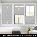 UNISHADES No Drill Top Down Bottom Up Roman Shades for Windows, 28" W x 64" H, Grey