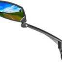 BriskMore Handlebar Bike Mirror, Scratch Resistant Glass Lens, Ajustable and Rotatable Safe Rearview Bicycle Mirror