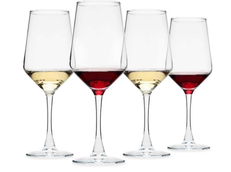 OUWO Wine Glasses Set of 3, 13.5oz Red & White Wine Glasses for Party, Long Stem Wine Glasses, Lead-free, Ideal Wine Accessories Gift (Clear)
