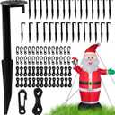 30 Sets Stakes for Inflatables, Inflatable Stakes, Inflatable Stakes Heavy Duty, Inflatable Decoration Stakes with Hooks and Ropes for Fixing Halloween & Christmas Inflatable Decorations