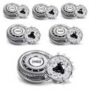 6-Pack Compatible with SH60 Norelco Replacement Heads 6000 Series S6810 S6820 S6850 S6880/81, Upgraded Blades for Philips Norelco 6000 Replacement Heads, Fit for Shaver Series 6000 S6810/82 S6850/85