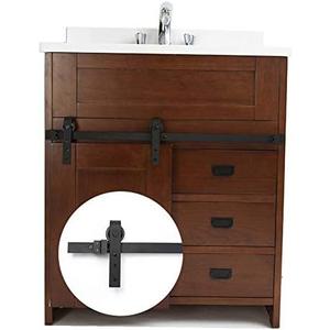 3.3FT Real Mini Heavy Duty Sturdy Sliding Barn Door Hardware Kit (F01-100cm)