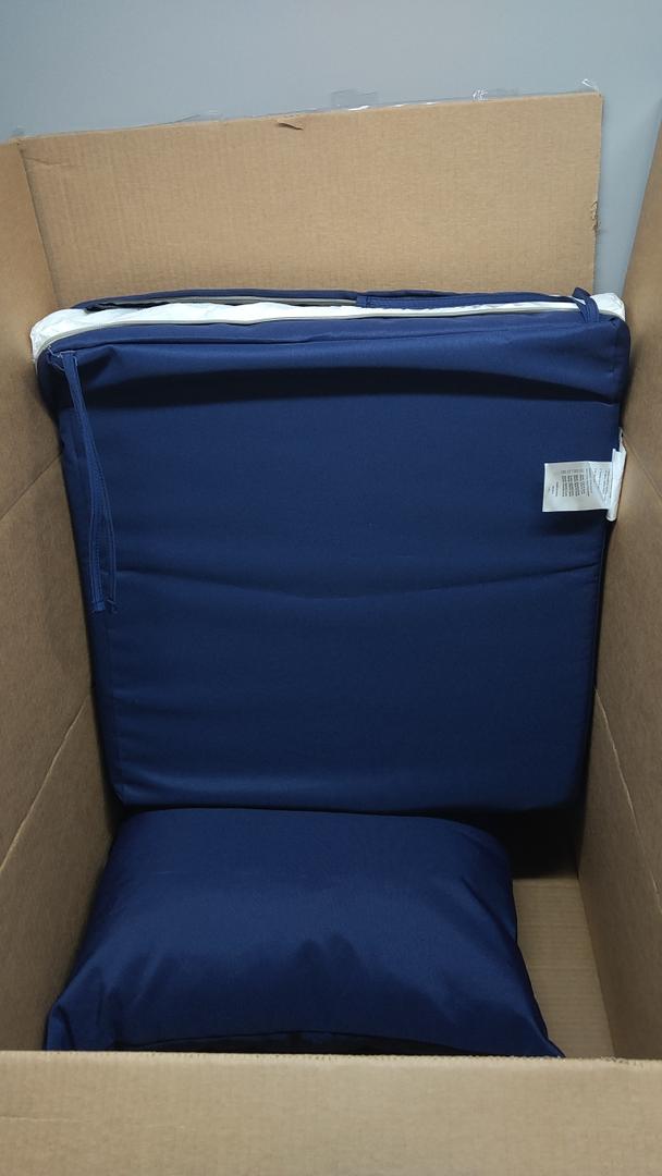 Favoyard Outdoor Seat Cushion Set 24 x 24 Inch Waterproof & Fade Resistant Patio Furniture Cushions with Removable Cover Deep Seat & Back Cushion with Tie Straps for Chair Sofa Couch, Blue 