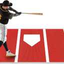 6 x 4 FT Baseball Hitting Mat, Portable Batting Mat with Home Plate | Non-Slip TPR Backing, Home Plate Stance Guide, Ideal for Baseball Hitting, Softball Batting, Outdoor & Indoor Practice