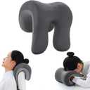 chislim Neck Support for Office Chair,Memory Foam Desk Pillow for Napping,Washable Cover,Fits Most Office Chair (Grey)