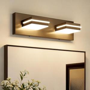 VOLISUN 5CCT Dimmable Bathroom Light Fixtures Over Mirror, Modern Bathroom Vanity Light Fixtures, 360Rotatable Head, Black LED Vanity Lights for Bathrooms(15.5-Inch)