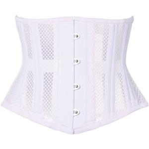 Latex Waist Trainer for Women Underbust Sport Workout Corset Girdle Shapewear Hourglass Body Shaper (White, S)