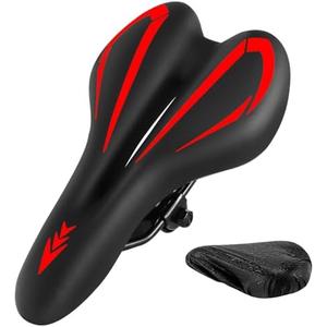 Comfortable Gel Bike Seat with Extra Soft Cushion Padded,Fits Most Bikes.Ergonomic Bicycle Saddle Cushion with Waterproof PU Leather for Men Women