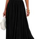 BTFBM Summer Maxi Dresses for Women 2025 Sleeveless Casual Ruched High Waisted Tank Long Sundress Flowy Beach Fall Dress (Small, Black)