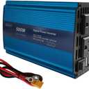 HearGrow 500W Pure Sine Wave Inverter Digital Power Inverter DC 12V to AC 110V, Peak Power1000W, with 2.4A Dual USB+2AC Ports Car Charger Adapter and Cigarette Lighter Plug for RV, Vehicles