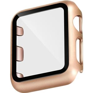 WITHit Protective Glass Cover with Integrated Bumper, Compatible with Apple Watch, 38mm, Gold/Rose Gold – Seamless Fit, Easy Installation, Screen Protector and Bumper for Apple Watch