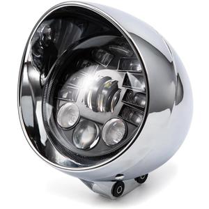 5" Motorcycle Headlight Refit Vintage Head Lamp For Chopper Bobber Cruises Softail 883 Steed VLX 400 600 Magna 250 750 (Sliver)