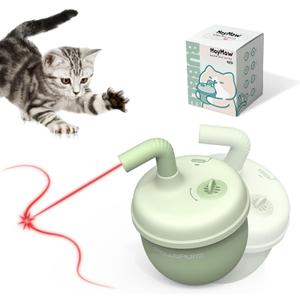 Automatic Laser Cat Interactive Toy - Self-Balancing 360 Auto-Spin Laser Pointer with Catnip Hole, Triple-Sensory  Kitten Sight, Smell & Touch, Boredom Relief Toys for Indoor Adult Cats (green)