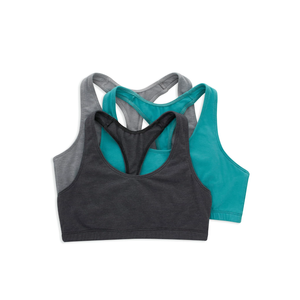 Hanes Women's Racerback Cotton T-Back Bralette (3 Pack) M