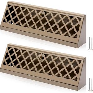 Blulu 1 Pcs 15 Inch Baseboard Register Duct Opening Size Modern Design Vent Covers for Home Floor Wall Baseboard Air Covers Supply Floor Baseboard Diffuser Including Screws (Brown)