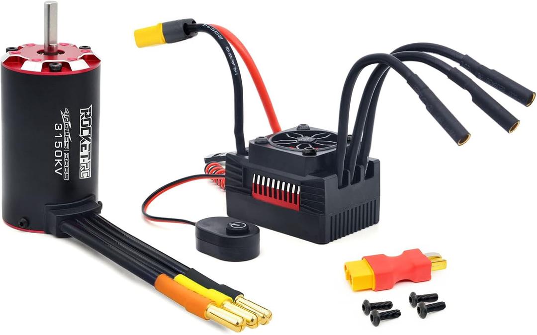 Surpass Hobby 3665 3150KV Brushless Motor and Waterproof 110A ESC Combo Set for 1/10 RC Car Truck(3150KV 110A)