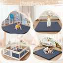 Waterproof Baby Play Mat for Floor Memory Foam 79 * 79 Cushion Playpen Playmat Tummy Time Crawling Mat Nursery Rug Thick Pad Create Soft & Safe Area for Infants,Toddler,Kids,Navy