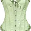 SZIVYSHI Corset Tops for Women, Bustier Shapewear Lingerie, Lace Waist Push Up Bodysuit, Large