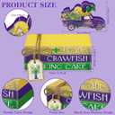 2 x Menkx 4 Pcs Mardi Gras Table Decorations Mardi Gras Wooden Truck Sign Block Tiered Tray Decor Table Centerpieces Book Stack Tabletop for Carnival Masquerade Party Decor Rustic Home Shelf Fireplace