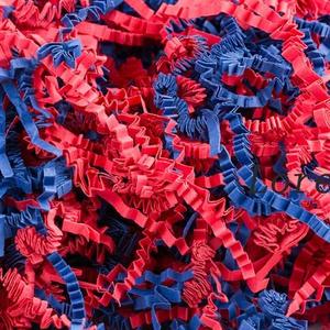 CHECHNYA Crinkle Cut Paper Shred Filler 1LB,Shredded Paper for Gift Baskets,Recyclable Craft Shred Paper Filler Red & Blue Christmas Mix
