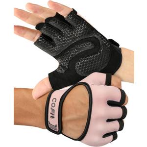 COFIT Breathable Workout Gloves, Antislip Weight Lifting Gym Gloves for Men Women, Superior Grip & Palm Protection for Weightlifting, Fitness, Exercise, Training (Small, (Backless) Pink)