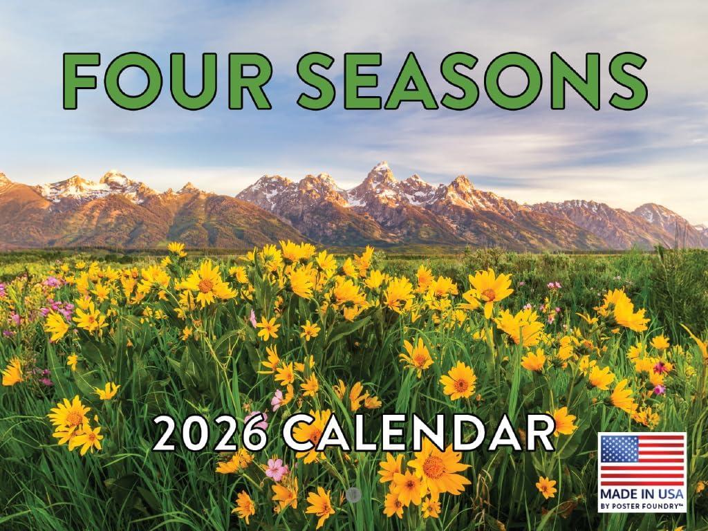 Four Seasons Calendar 2026 Seasonal Monthly Wall Calender 12 Month | American Made In The USA